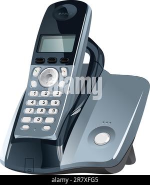 telefono con illustrazione vettoriale. (Solo sfumature semplici - nessuna mesh sfumata). Illustrazione Vettoriale