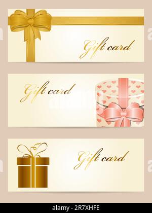 Set vettoriale di buoni regalo Illustrazione Vettoriale