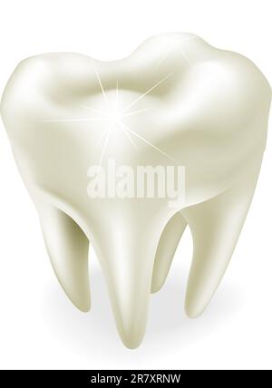 Una illustrazione di una sana saggezza dente molare o Illustrazione Vettoriale