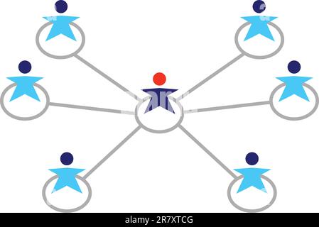 Schema di connessione delle persone. Vettore Illustrazione Vettoriale