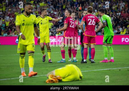 Nashville, Tennessee, Stati Uniti. 17th giugno 2023. Nashville SC sconfigge St. Louis City SC 3-1 al GEODIS Park. Credit: Indell Buchanan/Alamy Live News. Foto Stock