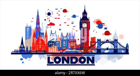 Illustrazione del vettore a colori London Skyline Foto Stock