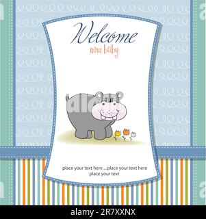 Nuovo annuncio baby card Illustrazione Vettoriale