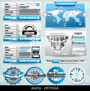 Modelli Premium e raccolta principale Web Stuff: Grafici, istogrammi, frecce, grafici, infografiche, icone e molti elementi di progettazione correlati. Illustrazione Vettoriale