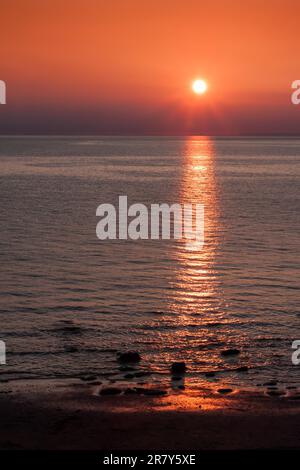 Tramonto a Hunstanton Foto Stock