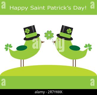 Buon San Patrizio con quattro chiodi di garofano Illustrazione Vettoriale