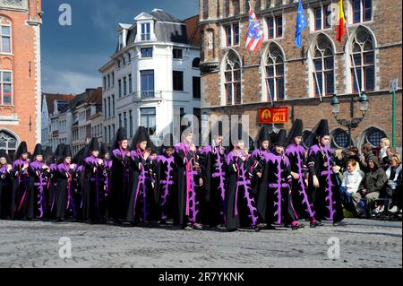 Santa processione del sangue, Fiandre, Santa processione del sangue, Bruges, Fiandre Occidentali, Belgio Foto Stock