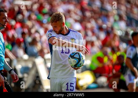 Oslo, Norvegia, 17th giugno 2023. Ryan Porteous scozzese nella qualificazione UEFA euro 2024 tra Norvegia e Scozia allo stadio Ullevål di Oslo Credit: Frode Arnesen/Alamy Live News Foto Stock