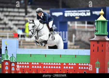 Stoccolma, Svezia. 18th giugno, 2023. Shane Breen, Irland con il cavallo Haya durante il Gran Premio del Longines Global Champions Tour di Stoccolma, Svezia, domenica 18 giugno 2023. Foto: Caisa Rasmussen/TT/code 12150 ***SWEDEN OUT*** Credit: TT News Agency/Alamy Live News Foto Stock