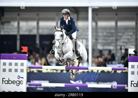 Stoccolma, Svezia. 18th giugno, 2023. Shane Breen, Irland con il cavallo Haya durante il Gran Premio del Longines Global Champions Tour di Stoccolma, Svezia, domenica 18 giugno 2023. Foto: Caisa Rasmussen/TT/code 12150 ***SWEDEN OUT*** Credit: TT News Agency/Alamy Live News Foto Stock