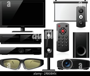 Apparecchiature Home Theater Illustrazione Vettoriale