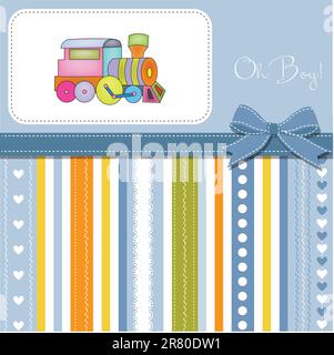 Delicato baby boy doccia card Illustrazione Vettoriale