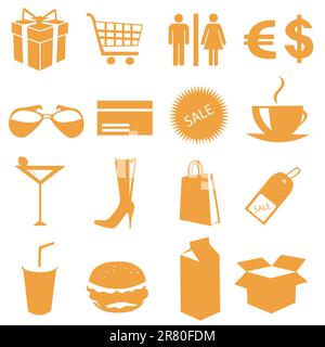 Shopping vettore di icone Illustrazione Vettoriale