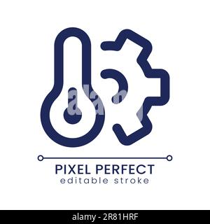 Fix sistema di condizionamento pixel Perfect lineare ui icona Illustrazione Vettoriale