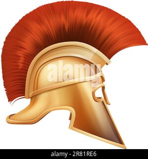 Immagine del lato su Spartan casco o Trojan casco chiamato anche un elmo corinzio. Le versioni utilizzate anche dai romani. Illustrazione Vettoriale