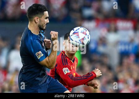 Rotterdam, Nizozemska. 18th giugno, 2023. 18.06.2023., stadion Feyenoord 'De Kuip', Rotterdam, Nizozemska - UEFA Liga nacija, finale, Hrvatska - Spanjolska. Credit: Pixsell/Alamy Live News Foto Stock