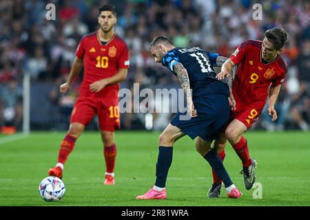 Rotterdam, Nizozemska. 18th giugno, 2023. 18.06.2023., stadion Feyenoord 'De Kuip', Rotterdam, Nizozemska - UEFA Liga nacija, finale, Hrvatska - Spanjolska. Credit: Pixsell/Alamy Live News Foto Stock