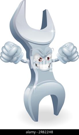 Illustrazione di un resistente media arrabbiato chiave mascotte di caratteri Illustrazione Vettoriale