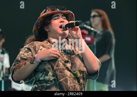 Manchester, Stati Uniti. 19th giugno, 2022. Remy Wolf suona durante il giorno 3 del 2023 Bonnaroo Music & Arts Festival il 17 giugno 2023 a Manchester, Tennessee. Photo: Darren Eagles/imageSPACE Credit: Imagespace/Alamy Live News Foto Stock