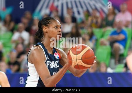 Valeriane Vukosavljevic (11 Francia) ha preso un colpo fallo durante la partita di gruppo al Womens eurobasket 2023 tra la Slovenia e la Francia all'Arena Stozice, Slovenia. (Sven Beyrich/SPP) Credit: SPP Sport Press Photo. /Alamy Live News Foto Stock