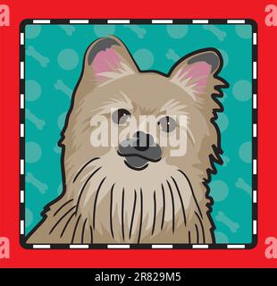 Un cartone animato immagine di un cane di Pomerania, creato ad arte popolare tradizione. Illustrazione Vettoriale