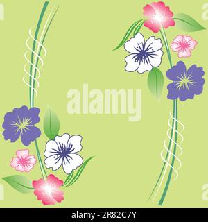 Sfondo floreale primaverile, eccellente sfondo floreale senza cuciture, biglietti d'auguri floreali Illustrazione Vettoriale