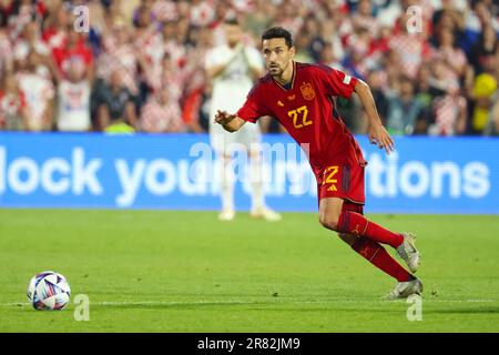 Rotterdam, Pays Bas. 18th giugno, 2023. Jesus Navas of Spain durante la UEFA Nations League 2023, finale di calcio tra Croazia e Spagna il 18 giugno 2023 allo Stadion Feijenoord 'De Kuip' di Rotterdam, Paesi Bassi - Foto Jean Catuffe/DPPI Credit: DPPI Media/Alamy Live News Foto Stock