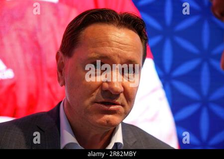 San Pietroburgo, Russia. 14th giugno, 2023. Dmitry Alenichev, giocatore di calcio sovietico e russo, centrocampista, allenatore, onorato Maestro di Sport della Russia partecipa al St. Petersburg International Economic Forum 2023 (Credit Image: © Konstantinov/SOPA Images via ZUMA Press Wire) SOLO USO EDITORIALE! Non per USO commerciale! Foto Stock