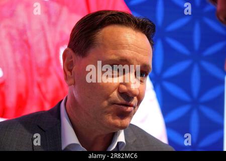 San Pietroburgo, Russia. 14th giugno, 2023. Dmitry Alenichev, giocatore di calcio sovietico e russo, centrocampista, allenatore, onorato Maestro di Sport della Russia partecipa al St. Petersburg International Economic Forum 2023 (Credit Image: © Konstantinov/SOPA Images via ZUMA Press Wire) SOLO USO EDITORIALE! Non per USO commerciale! Foto Stock