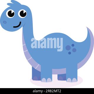 Felice Dino isolato su bianco. Illustrazione vettoriale dei cartoni animati Illustrazione Vettoriale