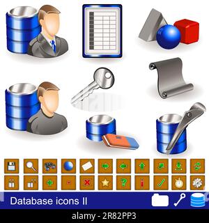 Una raccolta di diverse icone del database - parte 2 Illustrazione Vettoriale