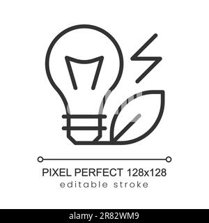 Icona pixel Perfect Linear della stazione idroelettrica Illustrazione Vettoriale