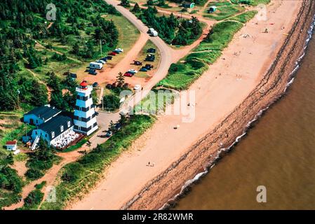 Immagine aerea di West Point Lighthouse, PEI, Canada Foto Stock