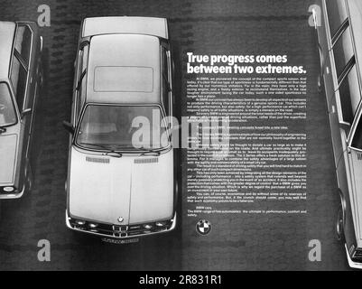 Pubblicità BMW serie 3 in una rivista 1979 Foto Stock