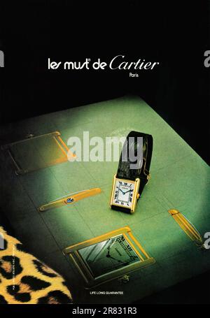 1979 Cartier Tank, annuncio a stampa Foto Stock