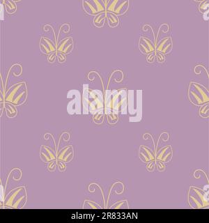 Grande collezione di farfalle colorate. Ripetizione senza giunture. Immagine vettoriale. Illustrazione Vettoriale