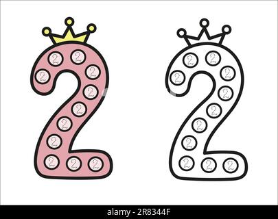 Due - colorazione. Illustrazione vettoriale disegnata a mano isolata su sfondo bianco Illustrazione Vettoriale