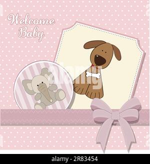 Romantica doccia baby card Illustrazione Vettoriale