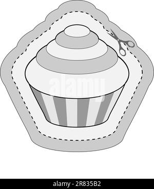 Adesivo coupon con cupcake disponibile anche come vettoriale in formato Adobe Illustrator EPS, compresso in un file zip. La versione vettoriale viene scalata a... Illustrazione Vettoriale