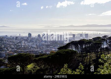Veduta aerea di Città del Capo da Table Mountain - Città del Capo, Sud Africa Foto Stock