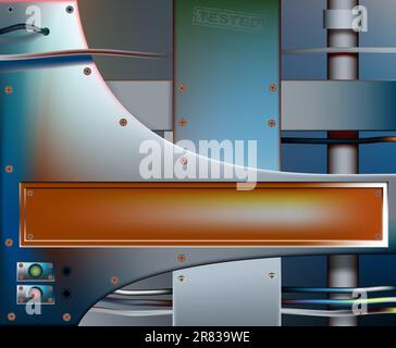 Vettoriale modificabile di sfondo colorato le piastre di metallo con copia spazio, realizzato utilizzando maglie di gradiente Illustrazione Vettoriale