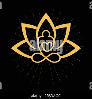 Yoga logo meditazione spa bellezza simbolo immagine vettoriale. Meditation logo beauty spa logo yoga Health logo Illustrazione Vettoriale