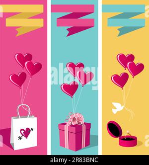 Happy lovers day greeting card vendita di sfondo impostato. File vettoriale disponibile. Illustrazione Vettoriale