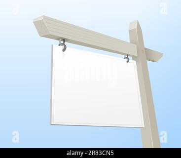 Illustrazione vettoriale del cartello bianco dell'offerta della proprietà Illustrazione Vettoriale