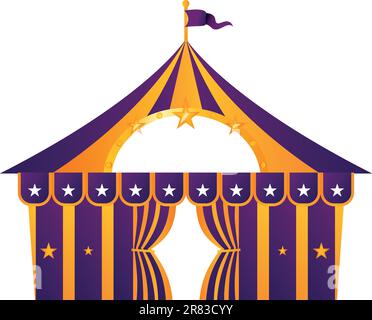 Illustrazione della tenda circo isolata su bianco. Vettore Illustrazione Vettoriale