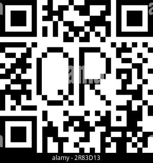 Codice QR. Illustrazione astratta di designer su sfondo bianco Illustrazione Vettoriale