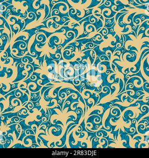 Sfondo senza soluzione di continuità da un fregio floreale, moderno e alla moda di sfondo o tessile Illustrazione Vettoriale