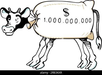 Vacca da contante su sfondo bianco Illustrazione Vettoriale