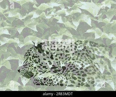 Leopardo nascosto Illustrazione Vettoriale