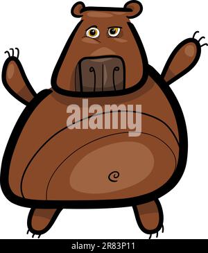 Cartoon illustrazione di carino bruno Orso grizzly Illustrazione Vettoriale